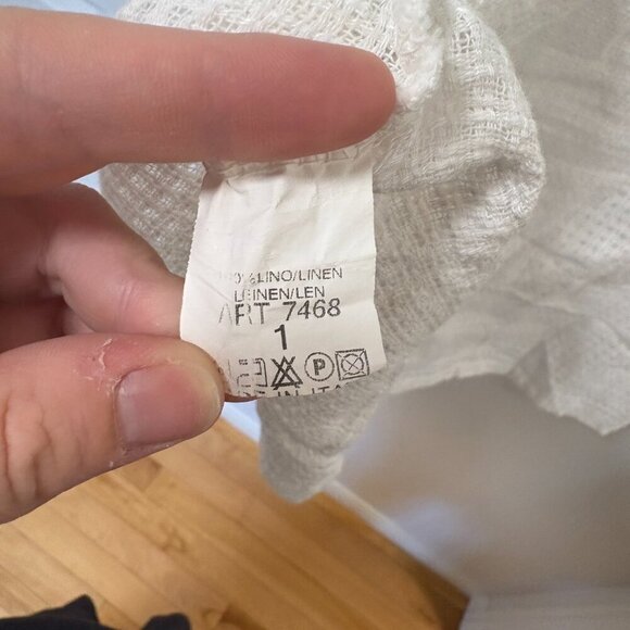 BELLA AMORE 100% Linen Made in Italy Summer Blouse in white size ?XL - Picture 8 of 13